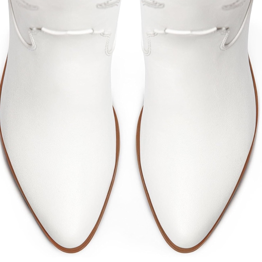 White Western Heeled Boots - Picture 6 of 8